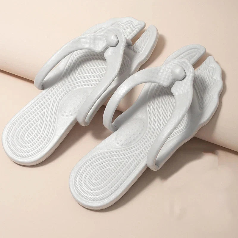 Folding Slippers Trip Travel Portable Slides Women Men Light Home Hotel Salon Homestay Guest Use Sandals Bathing Beach Shoes LadyShow.Store