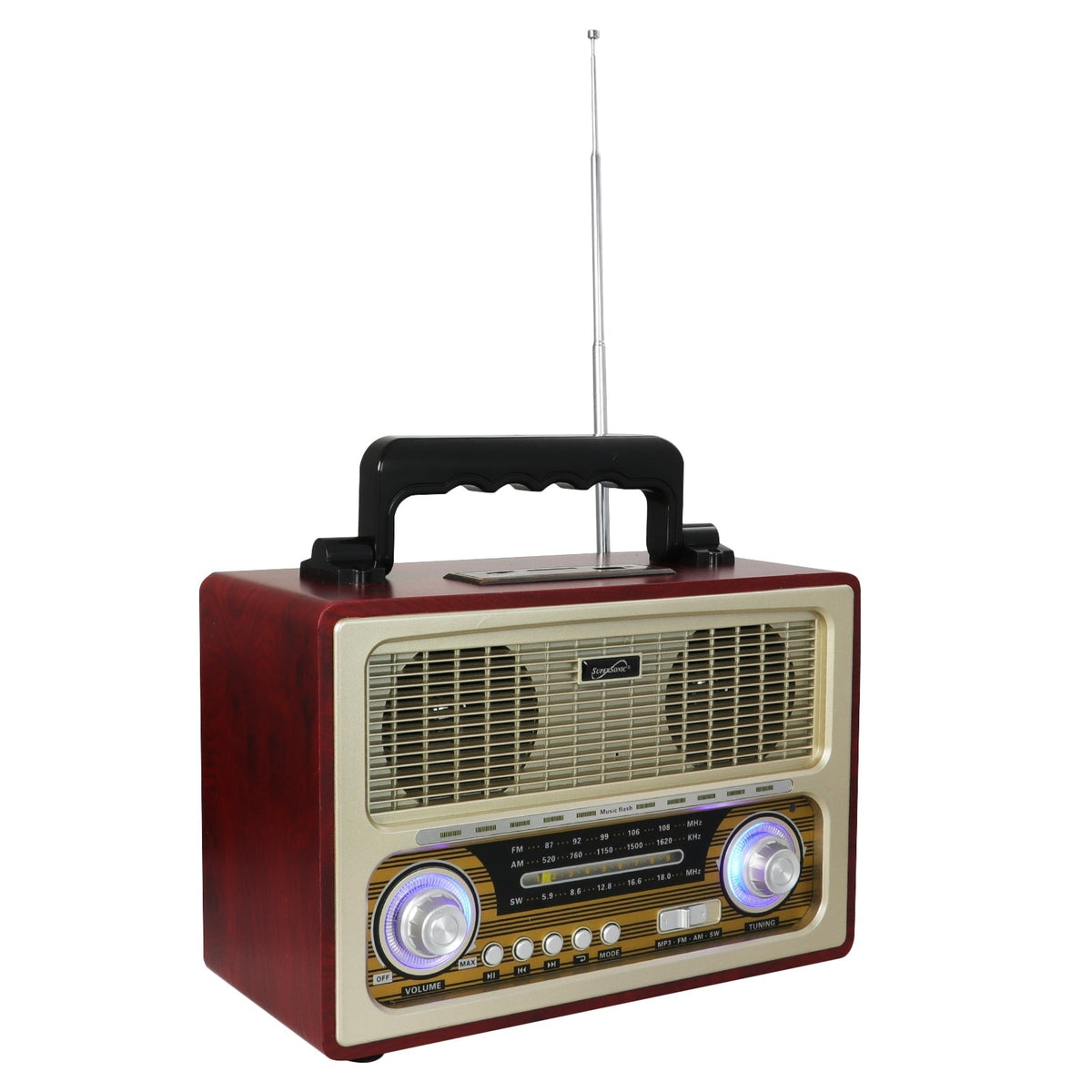 SuperSonic Vintage Retro Multifunction Bluetooth Speaker with Rechargeable Battery LuxuryLifeWay Online Store