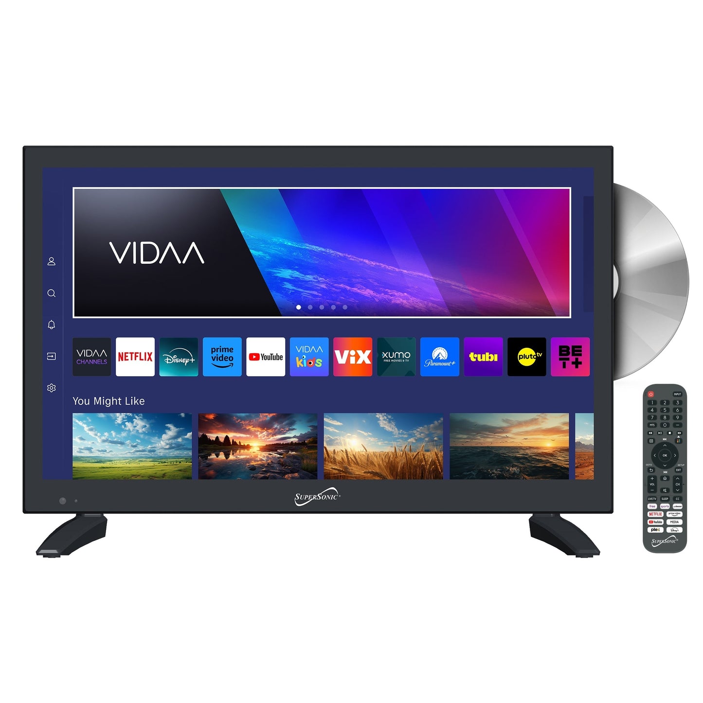 SuperSonic 19 Inch Vidaa LED Smart TV with DVD Player LuxuryLifeWay Online Store