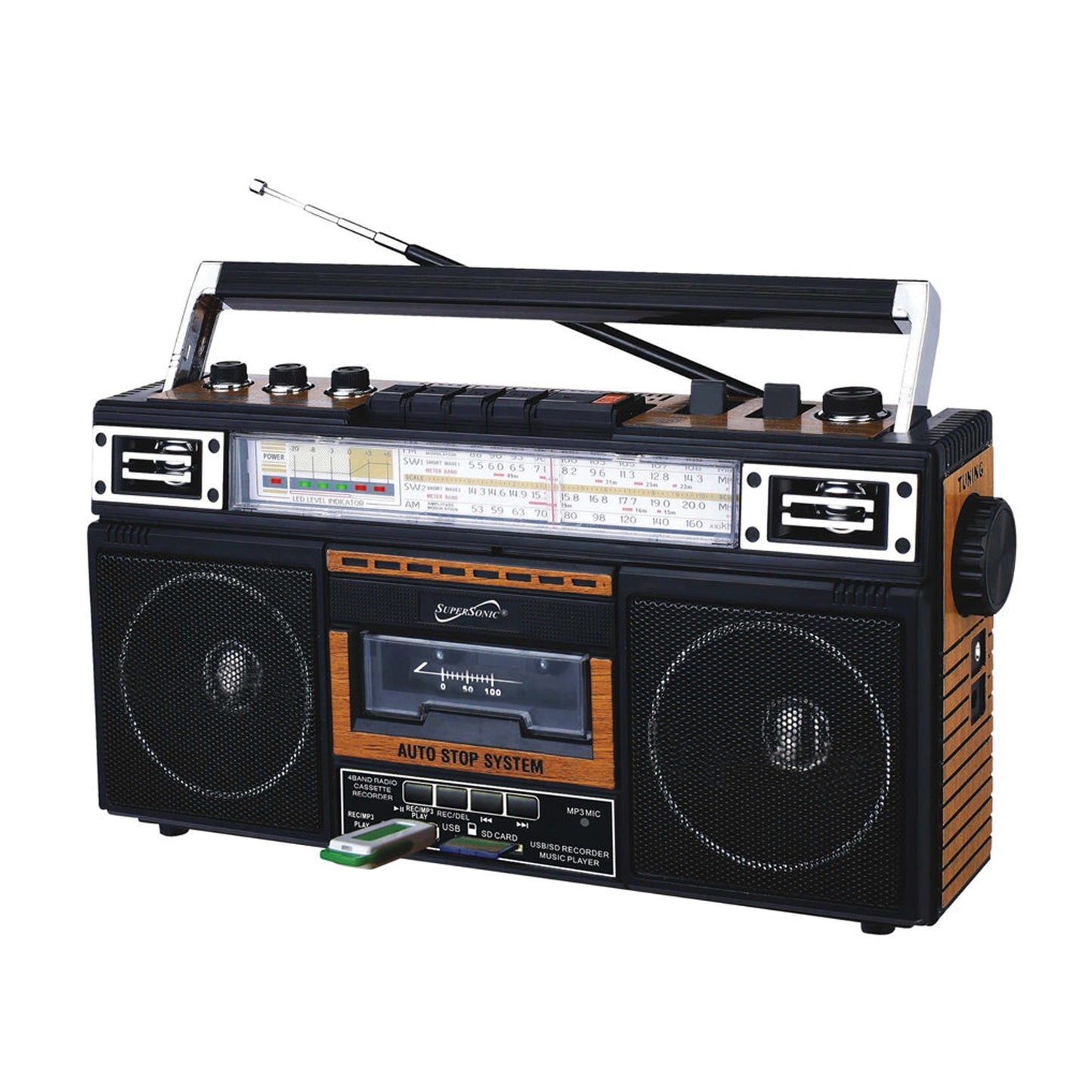 SuperSonic 4 Band Radio & Cassette Player with Cassette To Mp3 Converter and Bluetooth LuxuryLifeWay Online Store