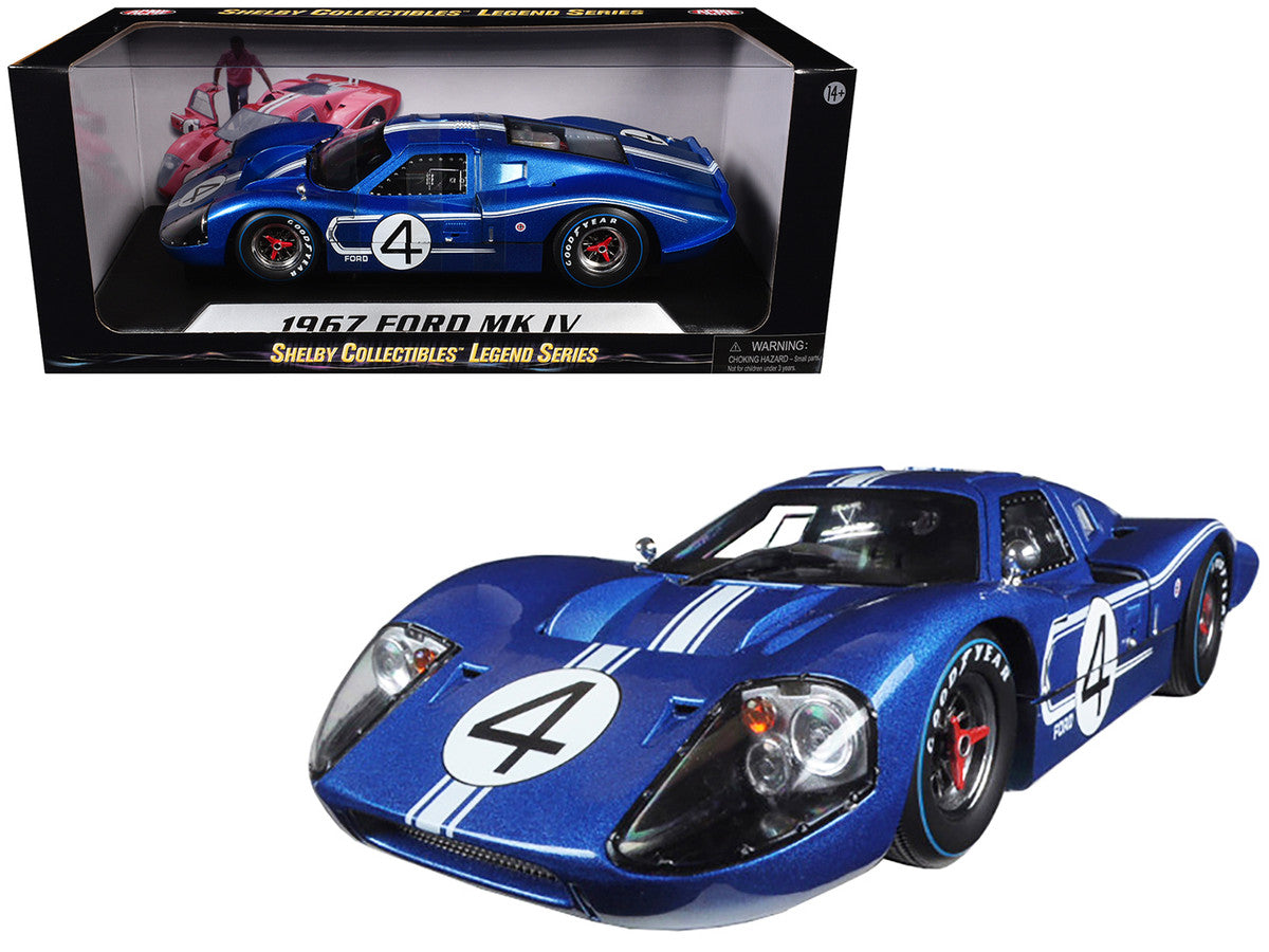 Ford GT MK IV #4 Blue L. Ruby - D. Hulme 24 Hours of Le Mans (1967) 1/18 Diecast Model Car by Shelby Collectibles LuxuryLifeWay Online Store