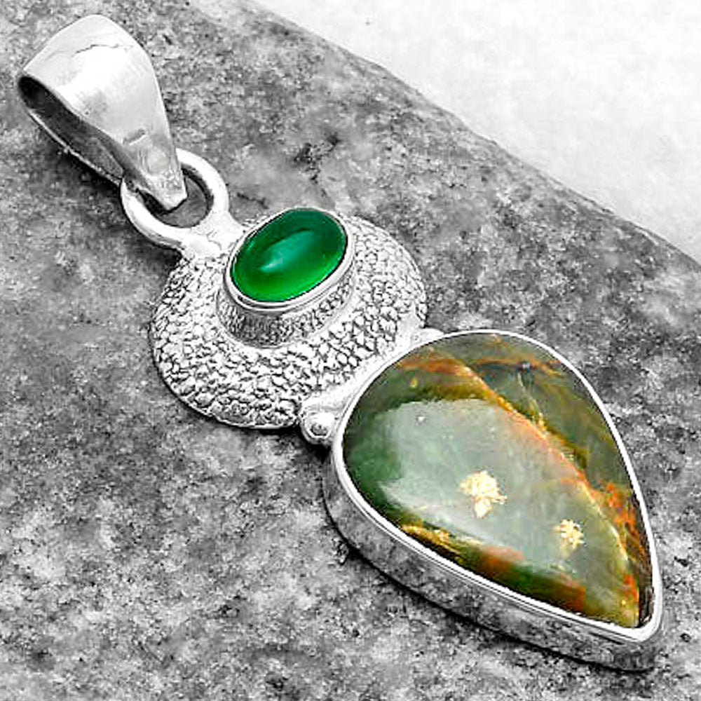 Turquoise Magnesite & Green Onyx Pendant P-1676 SDP119725 LuxuryLifeWay Online Store