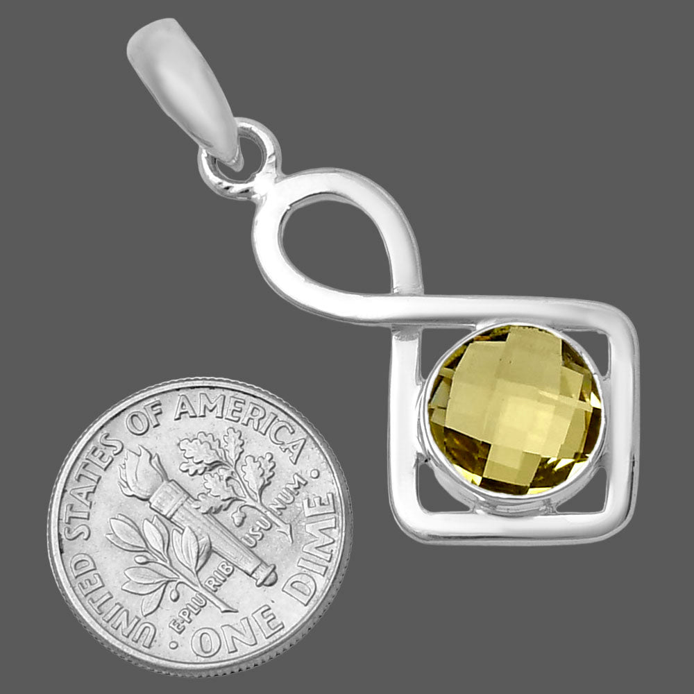 Lemon Quartz Checker Briolette Pendant P-1011 SDP143195 LuxuryLifeWay Online Store