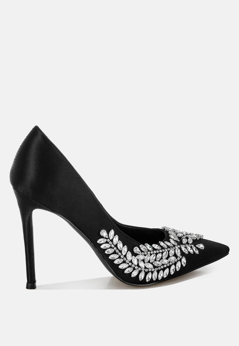Ashlyn Rhinestones Embellished Satin Stiletto Pumps LuxuryLifeWay Online Store