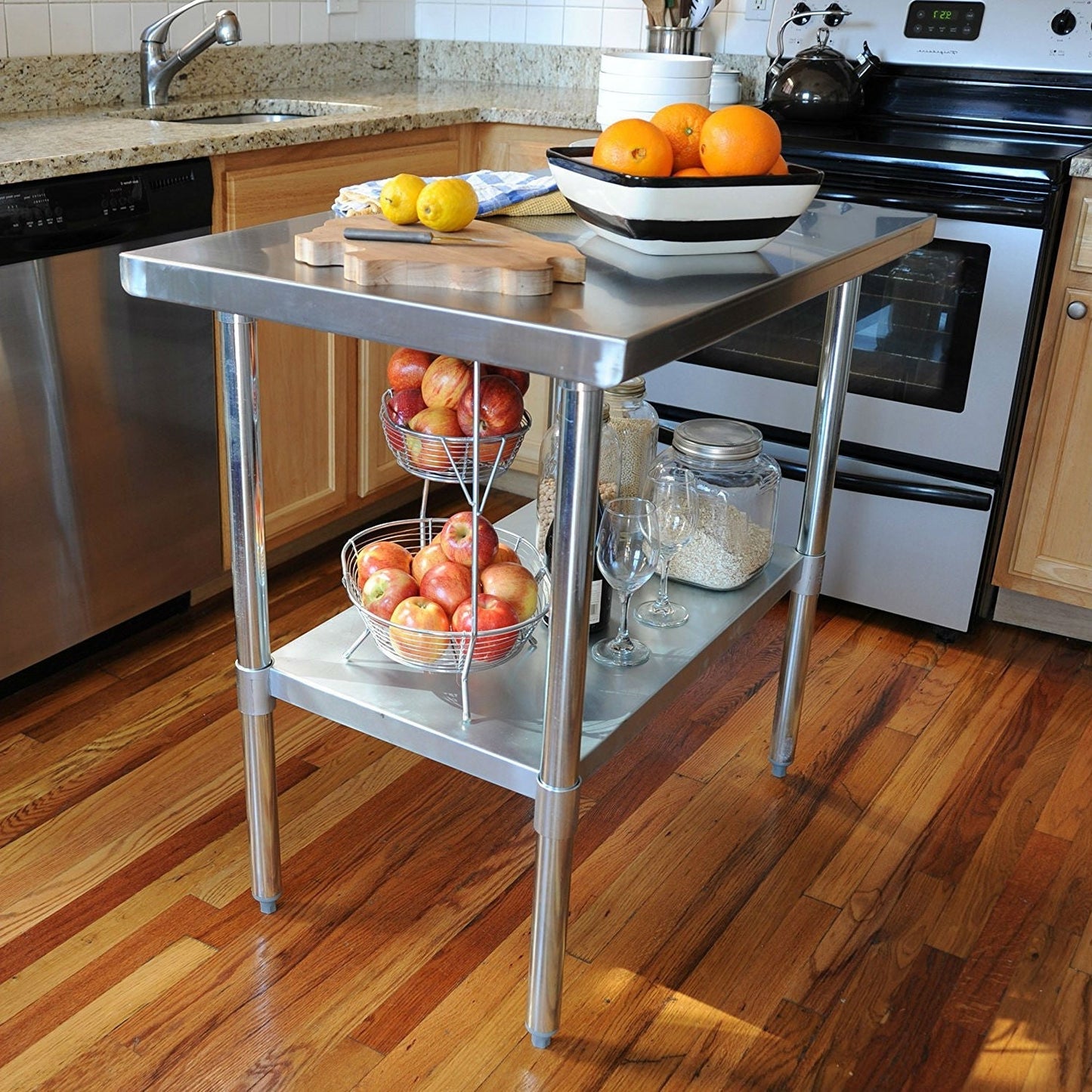 Stainless Steel Top Utility Table High Top Workbench Prep Table 24 x 48 inch LuxuryLifeWay Online Store