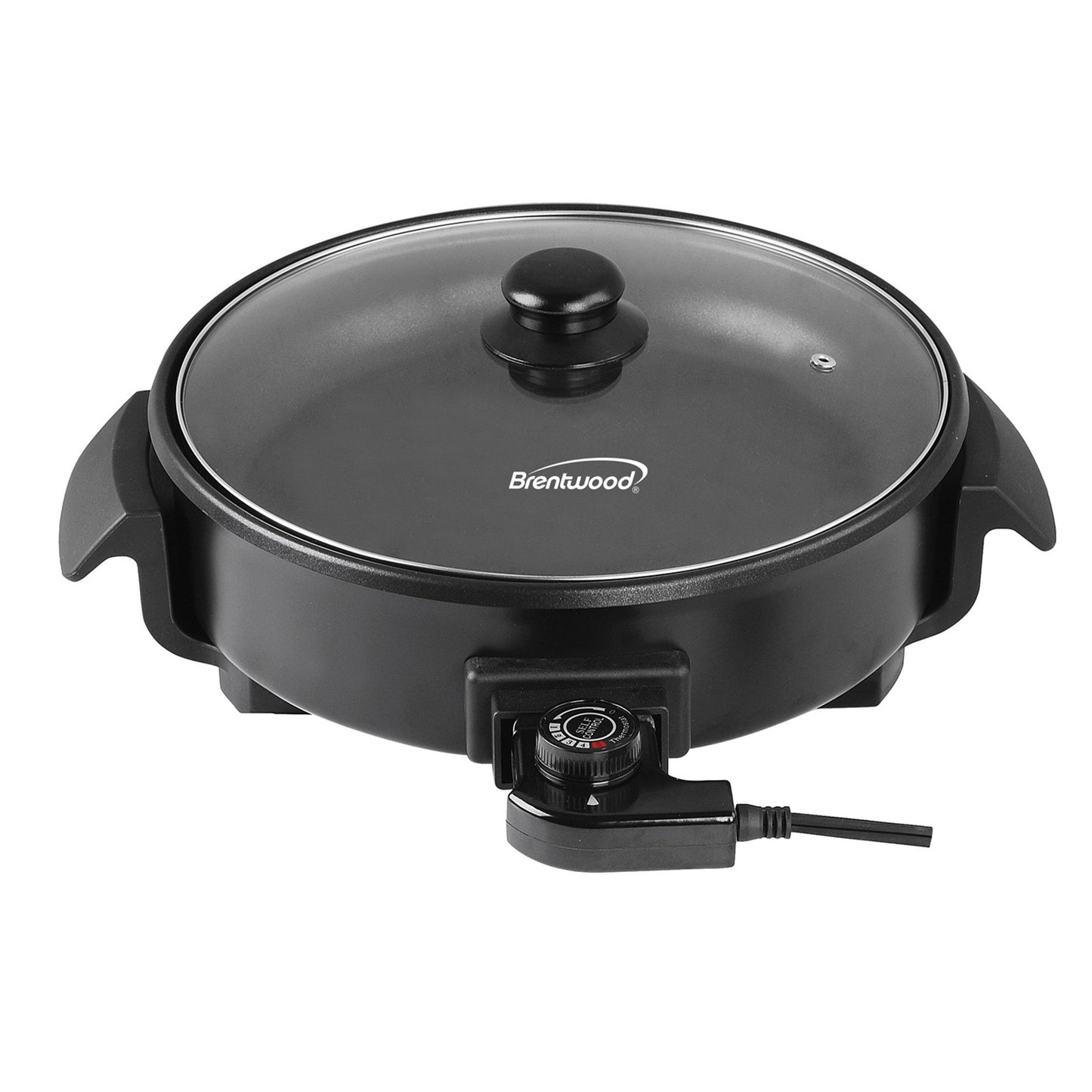 Brentwood 12 inch Round Non-Stick Electric Skillet with Vented Glass Lid in Black LuxuryLifeWay Online Store