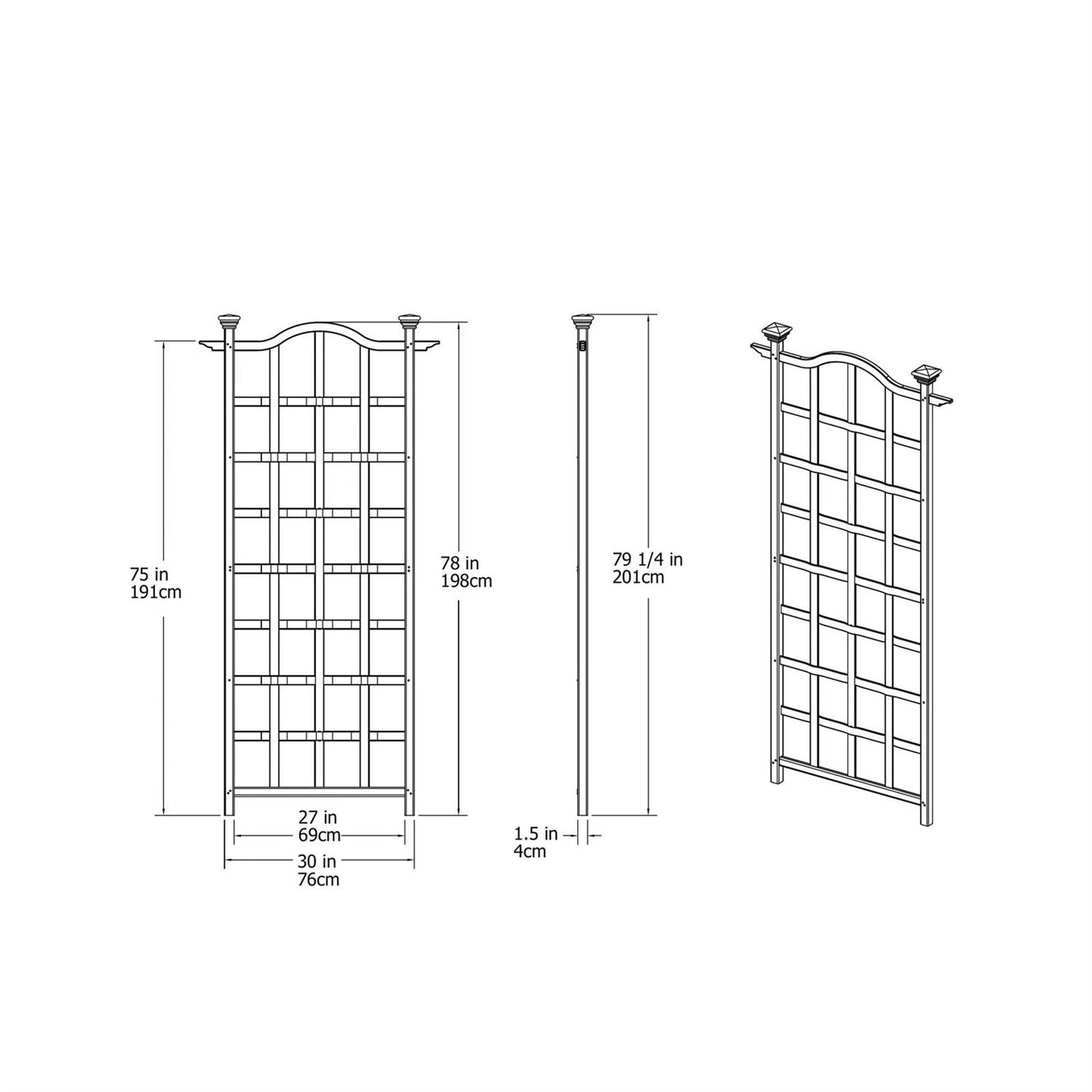 79-inch Outdoor Lattice Panel Garden Plant Trellis LuxuryLifeWay Online Store