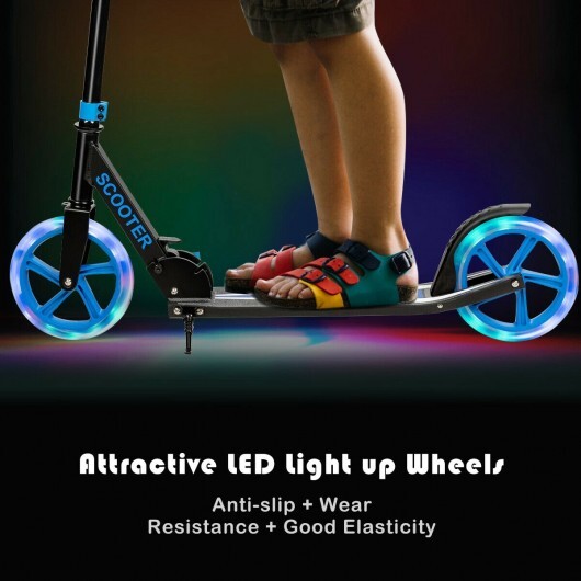 Portable Folding Sports Kick Scooter with LED Wheels-Blue - Color: Blue LuxuryLifeWay Online Store