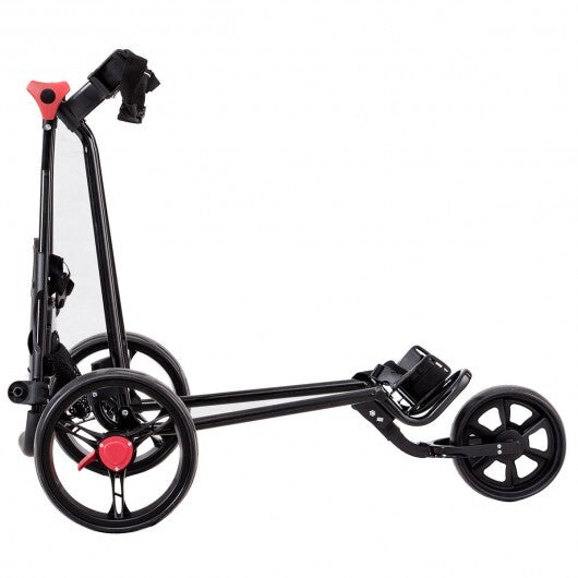 3 Wheel Durable Foldable Steel Golf Cart with Mesh Bag LuxuryLifeWay Online Store