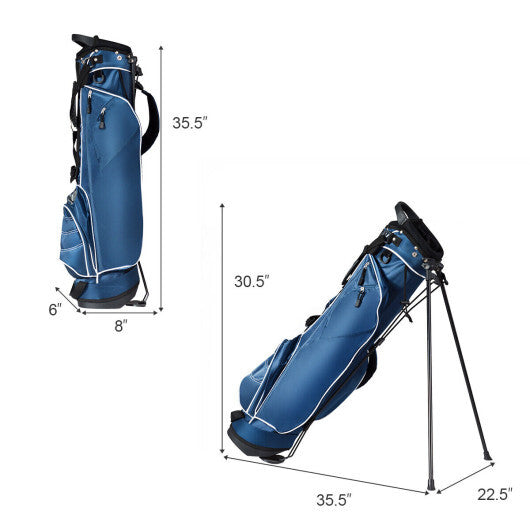 Golf Stand Cart Bag with 4 Way Divider Carry Organizer Pockets-Black LuxuryLifeWay Online Store
