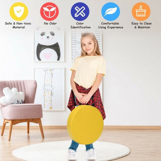 6 Pieces 15 Inch Round Toddler Floor Cushions for Kids-Multicolor LuxuryLifeWay Online Store