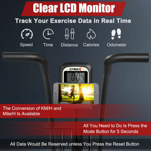 Upright Air Bike with Unlimited Resistance-Black LuxuryLifeWay Online Store