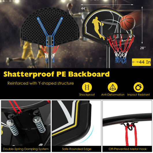 4.25-10 Feet Portable Adjustable Basketball Goal Hoop System LuxuryLifeWay Online Store