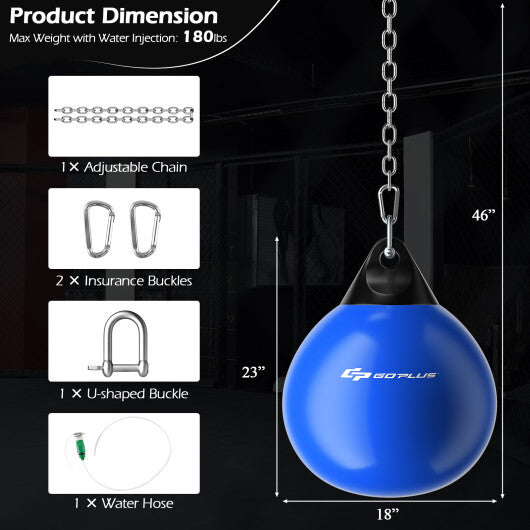 18 Inch 110 Pound Heavy Punching Water Aqua Bag with Adjustable Metal Chain-Blue - Color: Blue LuxuryLifeWay Online Store