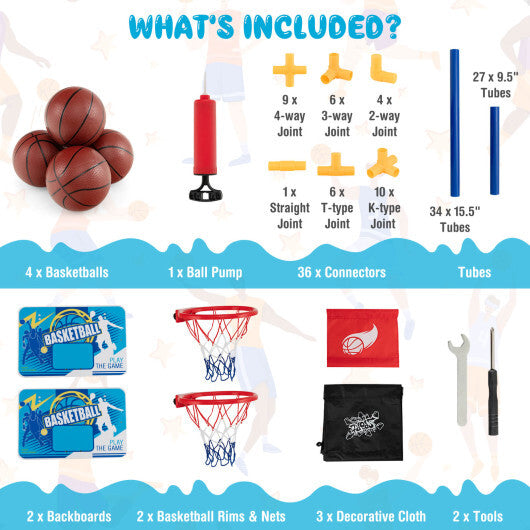 Kids Arcade Basketball Game Set with 4 Basketballs and Ball Pump LuxuryLifeWay Online Store