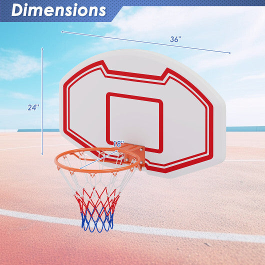 Large Wall Mounted Basketball Hoop with Shatter-proof Backboard LuxuryLifeWay Online Store