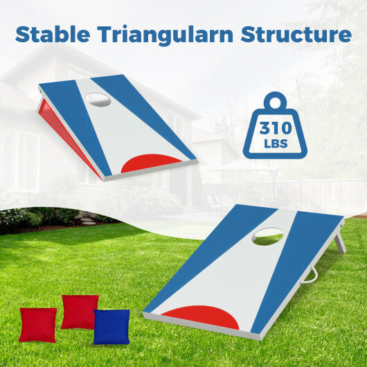 3 x 2FT Cornhole Board Set Portable Cornhole Board with Foldable Legs and Side Handle-Blue LuxuryLifeWay Online Store