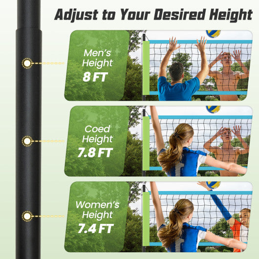 Portable Outdoor Volleyball Net Set Heavy-Duty Volleyball Net System-Yellow LuxuryLifeWay Online Store