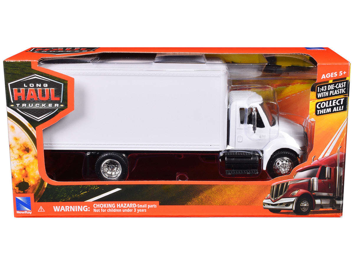 International 4200 Box Truck White "Long Haul Truckers" Series 1/43 Diecast Model by New Ray LuxuryLifeWay Online Store