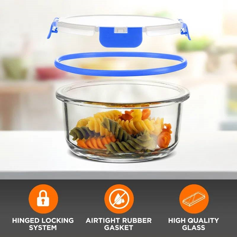 24-Piece Glass Food Storage Container Bakeware Set with Snap Locking Lids LuxuryLifeWay Online Store
