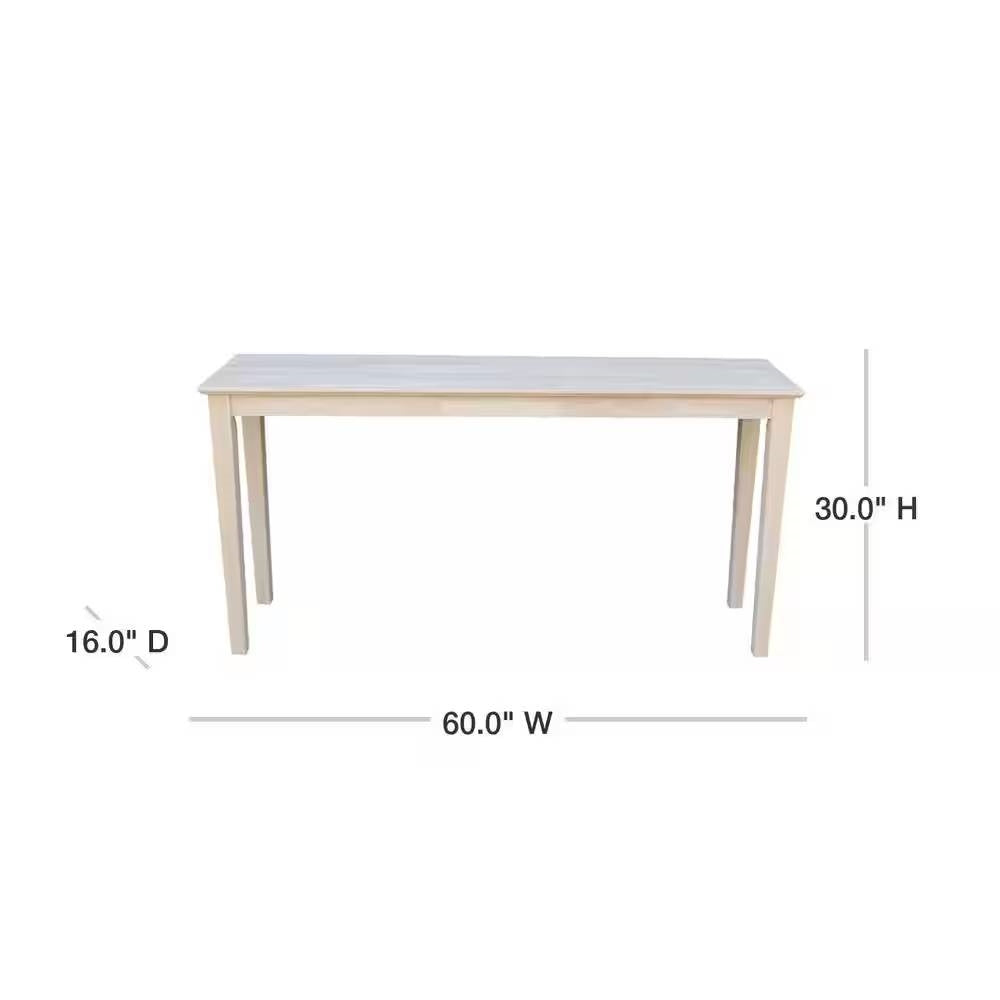 Unfinished Solid Wood 5-ft. Farmhouse Console Sofa Table LuxuryLifeWay Online Store