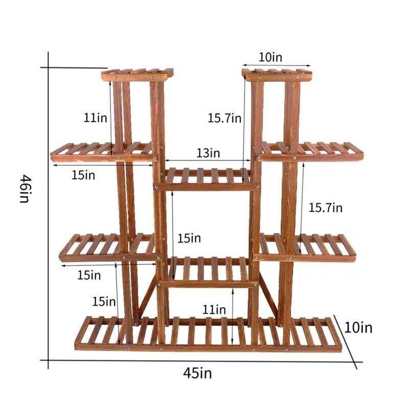 Solid Wood Indoor Outdoor 11-Tier Plant Stand LuxuryLifeWay Online Store
