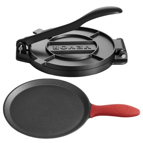 Tortilla Press, 10 Inch Cast Iron Tortilla and Roti Maker, Heavy Duty Tortilladora Press, Pataconera Makers with Handle and 100 Pcs Parchment Paper, Dough Taco Press for Flour Tortilla, Tawa LuxuryLifeWay Online Store