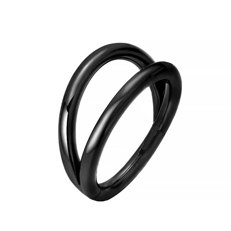 Double Septum Rings Nose Rings Hoops Cartilage Hoop Earring Piercing Nose Open Stacked Hoop Nose Rings 16G 18G 20G 6/8/10mm Pi-Mart