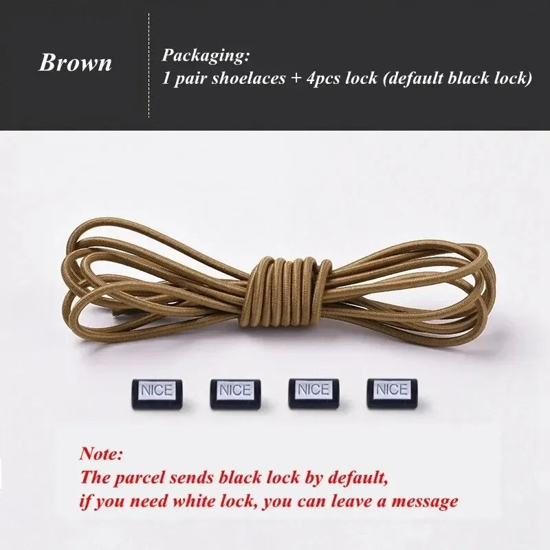 Fashion No Tie Shoelaces Elastic Laces Sneakers Flat Shoe Laces Without Ties Kids Adult Quick Shoelace One Size Fits All Shoes Pi-Mart