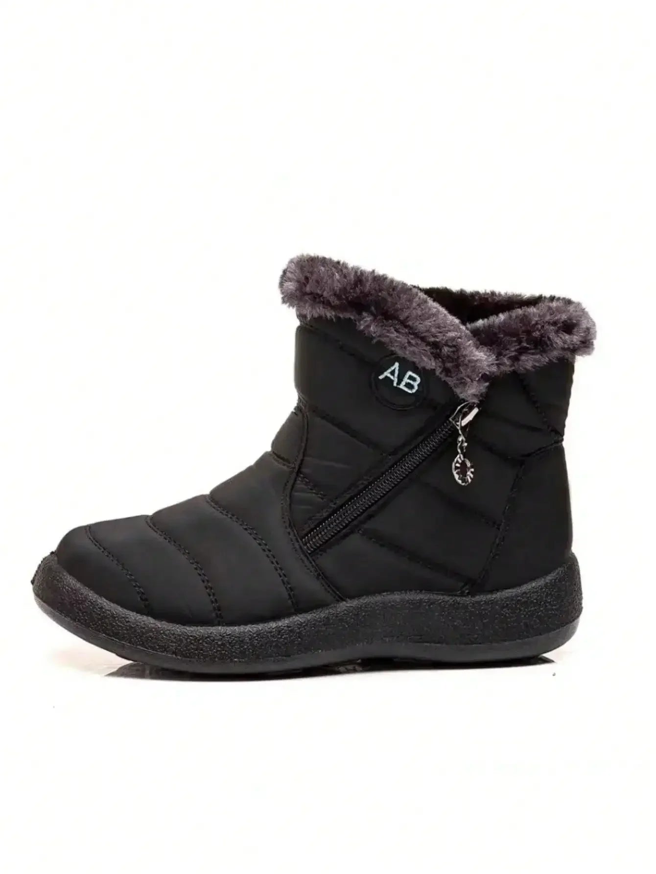 Women's Winter Snow Boots Faux Fur Lined Waterproof Ankle Booties Side Zipper Warm Outdoor Short Boots for Cold Weather LadyShow.Store