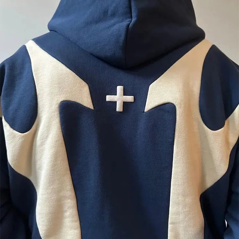 American Retro Letter Printed Devil Pattern Hoodie Y2k Harajuku Casual Couple Zipper Hoodies Sweatshirt Fashion Street Clothing LadyShow.Store