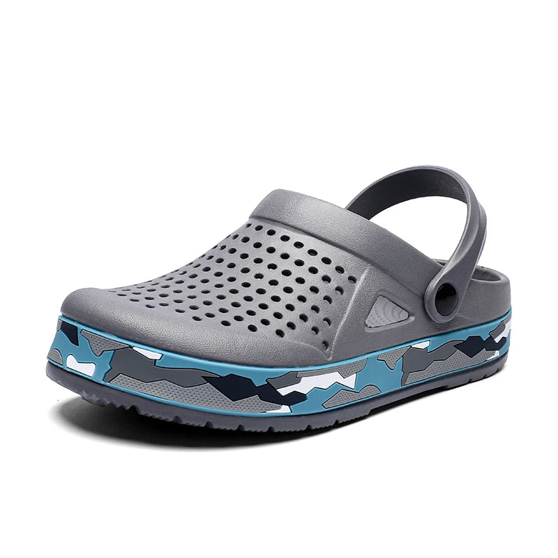 Men's summer casual hole shoes non slip lightweight breathable Two wearing men's sandals fashion comfort beach shoes slippers Pi-Mart