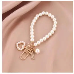 ZAKOL Shiny Pearl Shell Keychain Cute Pendant For Women Girls Bag Backpack Car Key Phone Charm Accessory Pi-Mart
