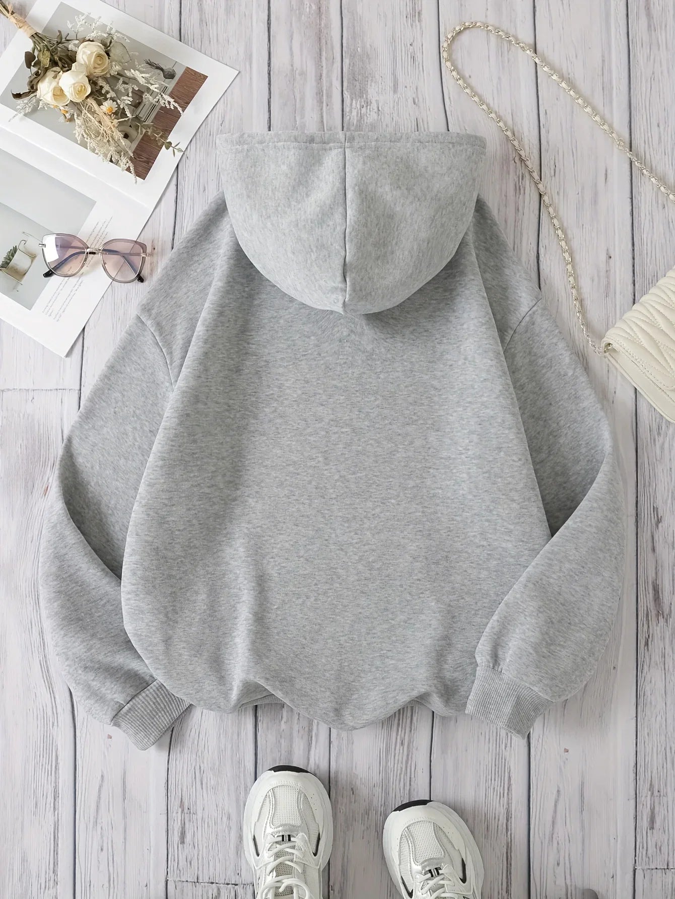 Brooklyn New York 1898 Hoodie Sweatshirt - Casual Polyester Hooded Pullover with Drawstring Alphabet Pattern LadyShow.Store
