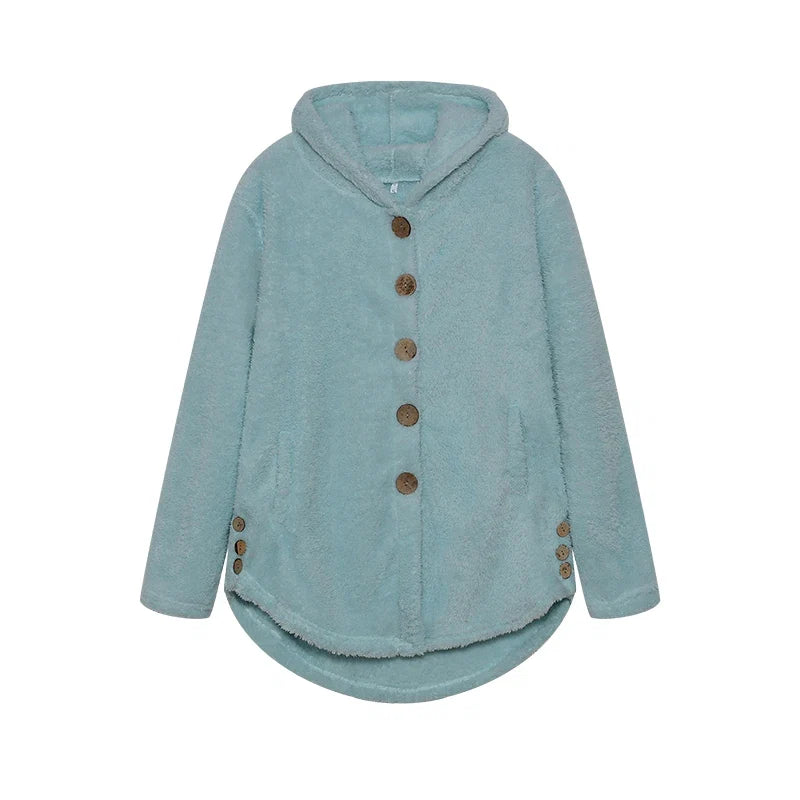Fashion Trend Autumn and Winter Press-pleated Printed Turn-collar Long-sleeved Shirt Two-piece Furry Coat LadyShow.Store