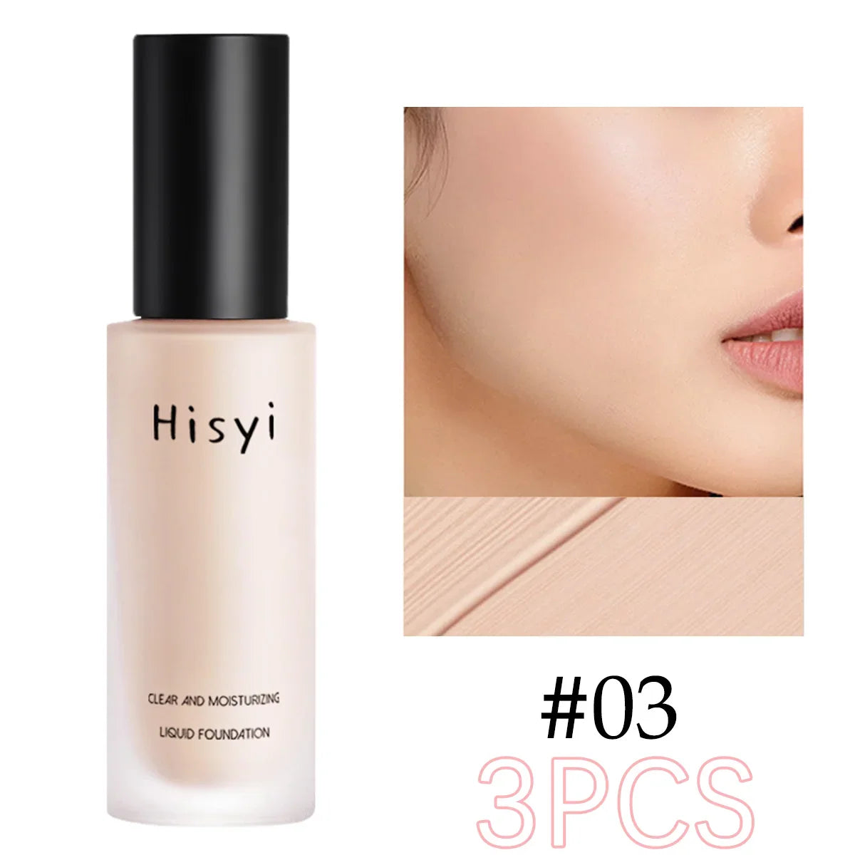 Liquid foundation naturally covers flaws without sticking powder, plain face cream, transparent foundation, conceals blemishes LadyShow.Store