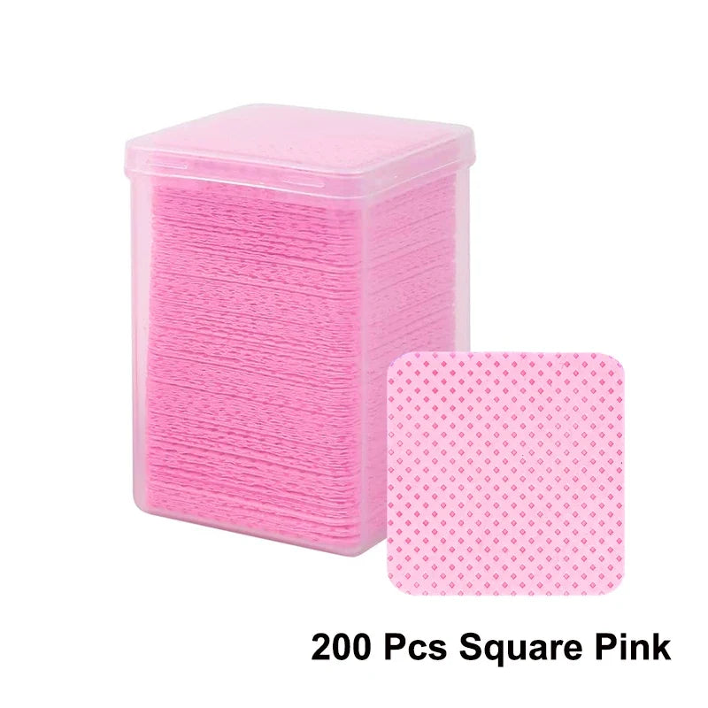 200 Pieces Lint-Free Nail Wipes Professional Eyelash Extension Glue Wipes Nail Polish Removal Wipes for Salon Use Tri Light Beauty