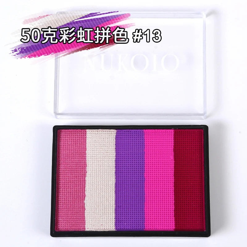 50g Facial and Body Paint Palette,Non-Toxic Rainbow Water-Soluble Body Paint for Rainbow Festival,Cosplay,Party,Art,Stage Makeup Pi-Mart