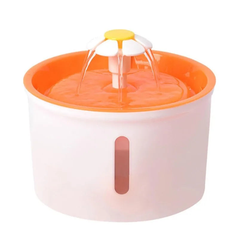 Pet Water Fountain Quiet Pump Visible Water Level 4-Layer Filter Flower Nozzle Cat Dispenser Drinking Bowl Cats Small Dogs Home Pi-Mart