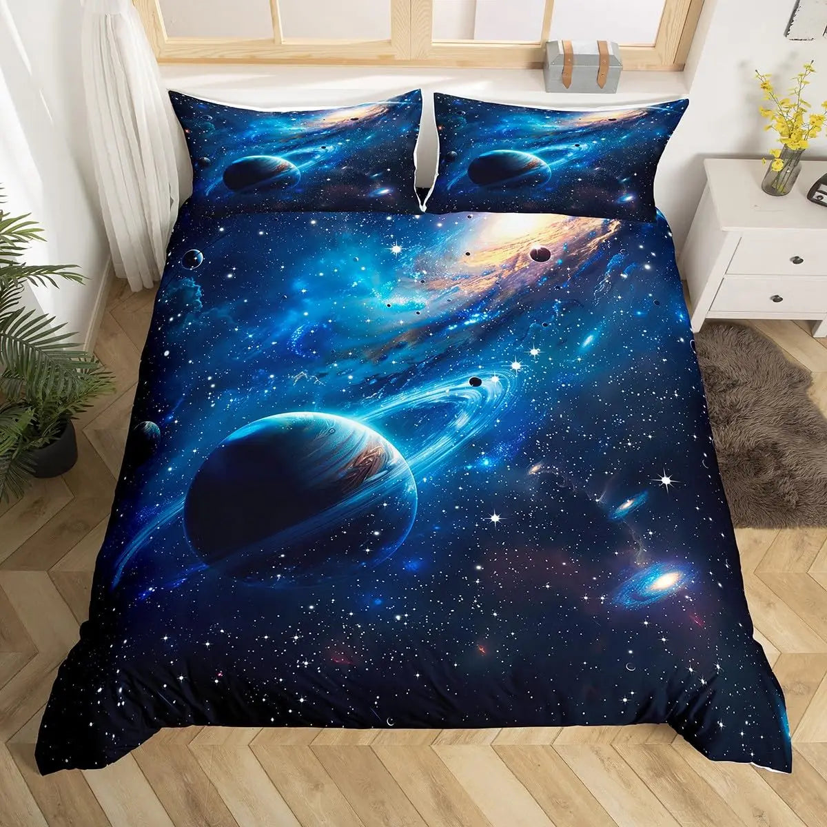 Galaxy Duvet Cover Starry Sky Bedding Set Twin Full Queen King Mysterious Outer Space Comforter Cover For Boys Girl Room Dorm Pi-Mart