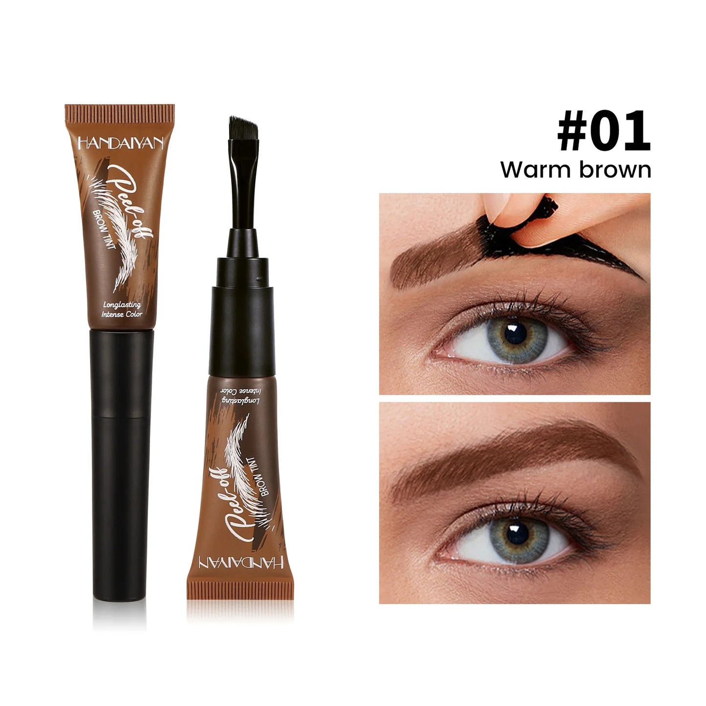 HANDAIYAN 5-color brush head peel-off eyebrow tint Waterproof, long-lasting, and smudge-proof peel-off eyebrow tint Tri Light Beauty