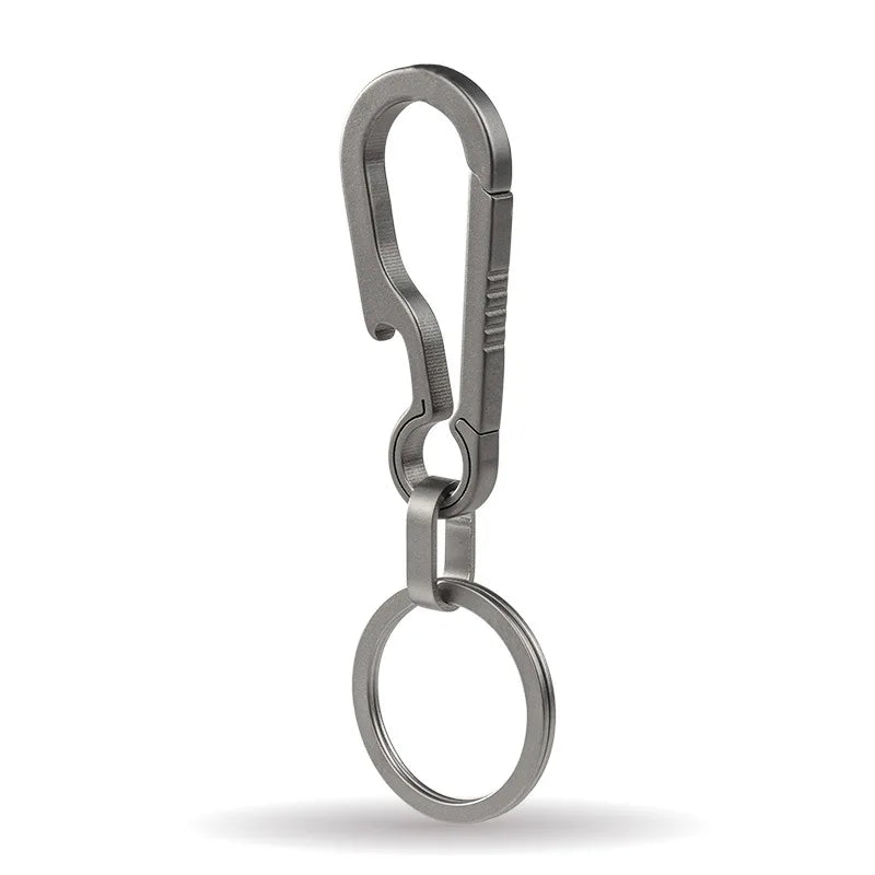 1PC Titanium Alloy Keychain Tiranium Buckle Key Ring Car Accessor Waist Hanging Chain Ring Buckles Opener EDC Outdoor Tool Pi-Mart