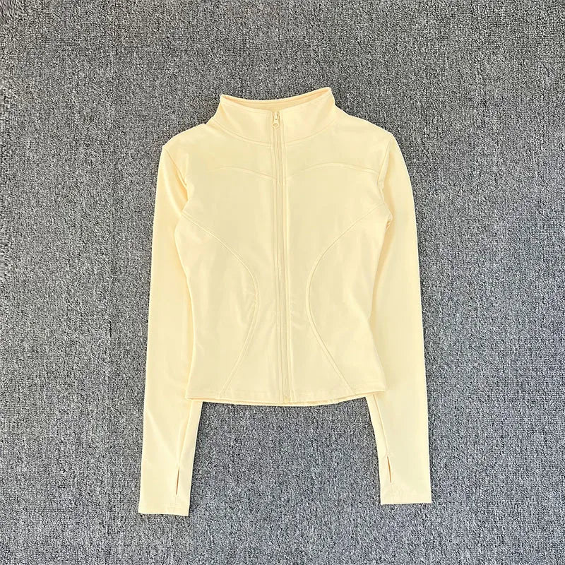 Women Sport Jacket Long Sleeve Shirt Workout Coat Gym Training Clothing Yoga Sportswear LadyShow.Store