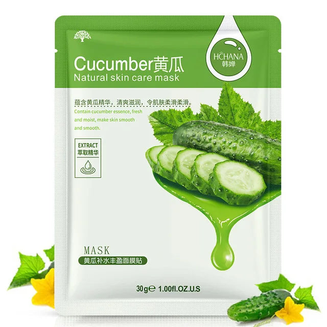 30pcs Natural Plant Facial Mask Moisturizing Oil Control Anti-Aging Fruit Aloe Korean Sheet Face Mask Beauty Skin Care Prodcuts LadyShow.Store