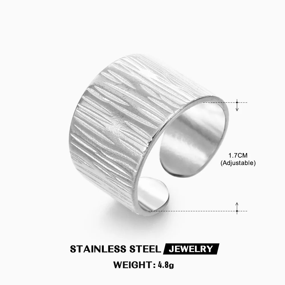 316L Stainless Steel Shell Rings for Women Adjustable Gold Color Little Star Open Rings Female Jewelry Weddings Gifts New Trendy Pi-Mart