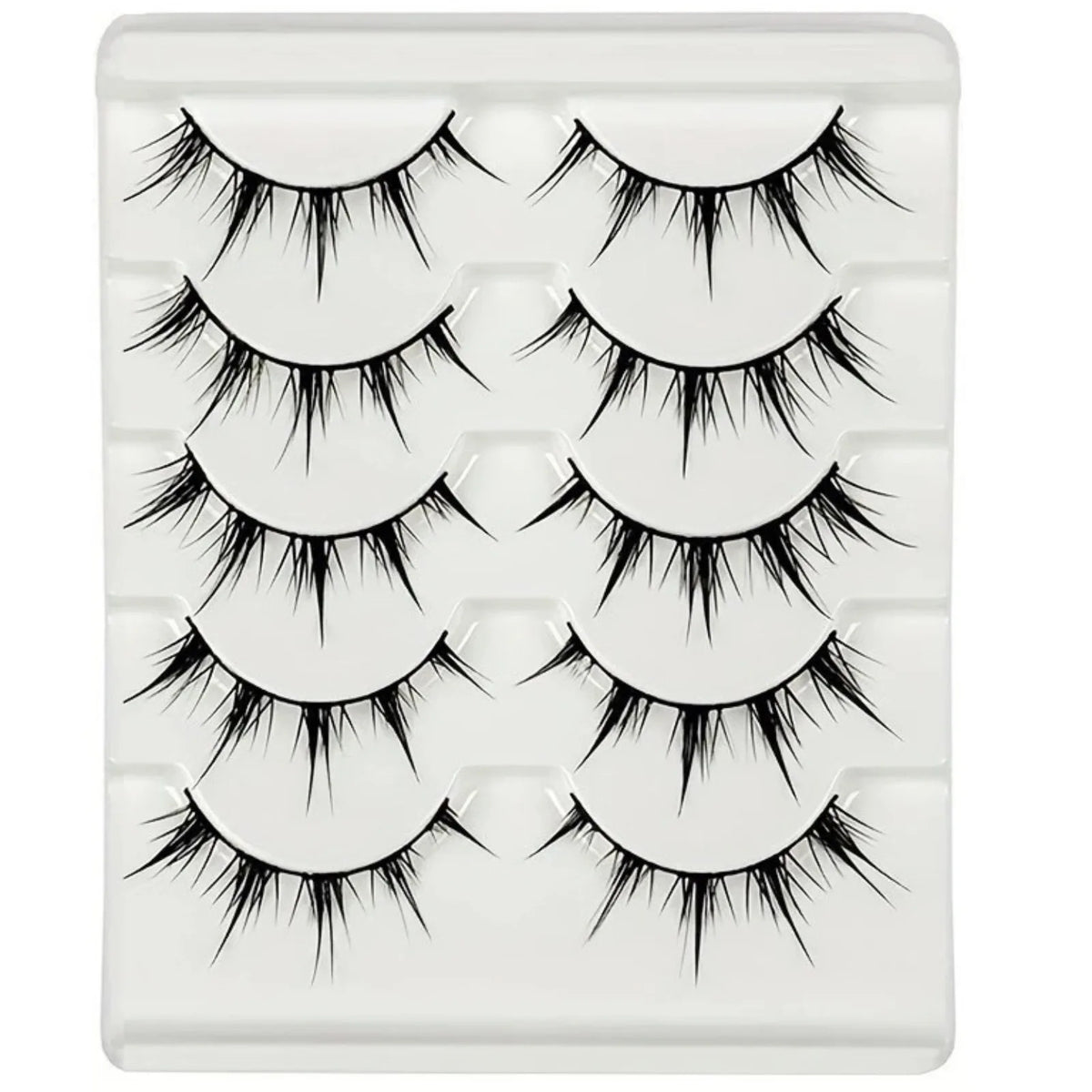 Anime-Inspired False Eyelashes 5 Pairs Comic Eye Cos Faux Lashes Demon Style Volumizing Lengthening Pi-Mart