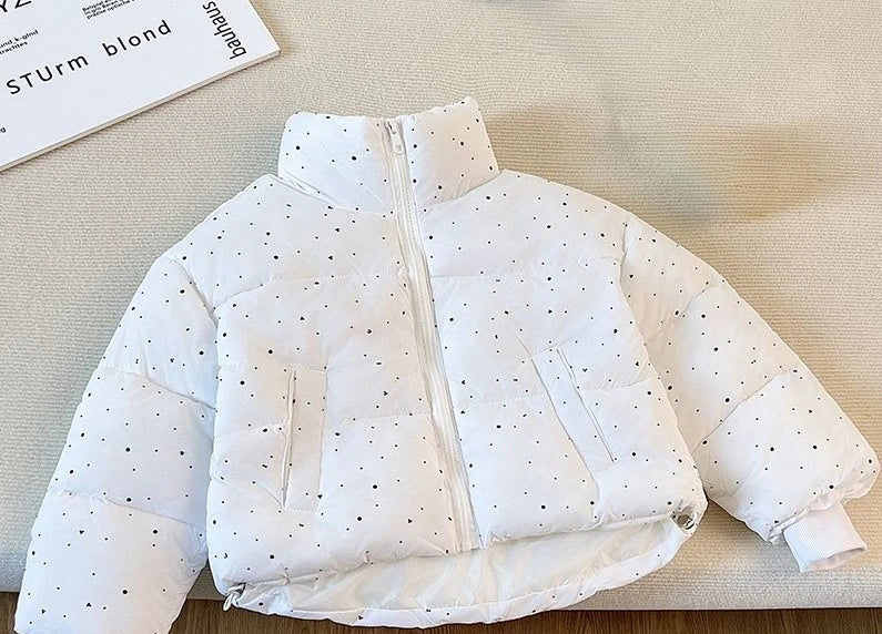 2025 Winter Girls Rhinestone Puffer Jacket Korean Star-Studded Fashion Coat Glitter Zip-Up Quilted Down Jacket LadyShow.Store