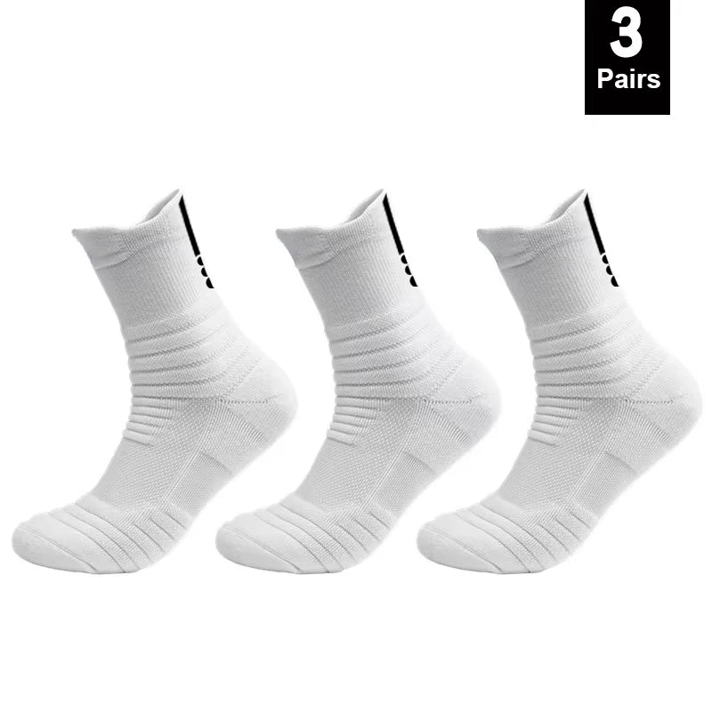 1/3 Pairs Anti-slip Football Socks Men Cotton Sock Short Long Tube Soccer Basketball Sport Socks Breathable Deodorous Sock 39-45 Pi-Mart