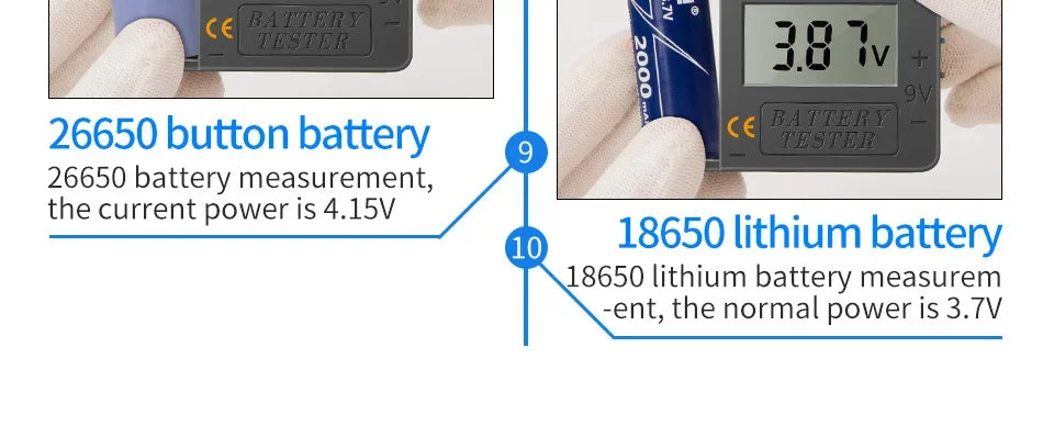 ANENG 168MAX Self Powered Digital LCD Battery Checker AA AAA C D 9V Button Cell 18650 Lithium Cell Voltage Capacity Test Tool Pi-Mart