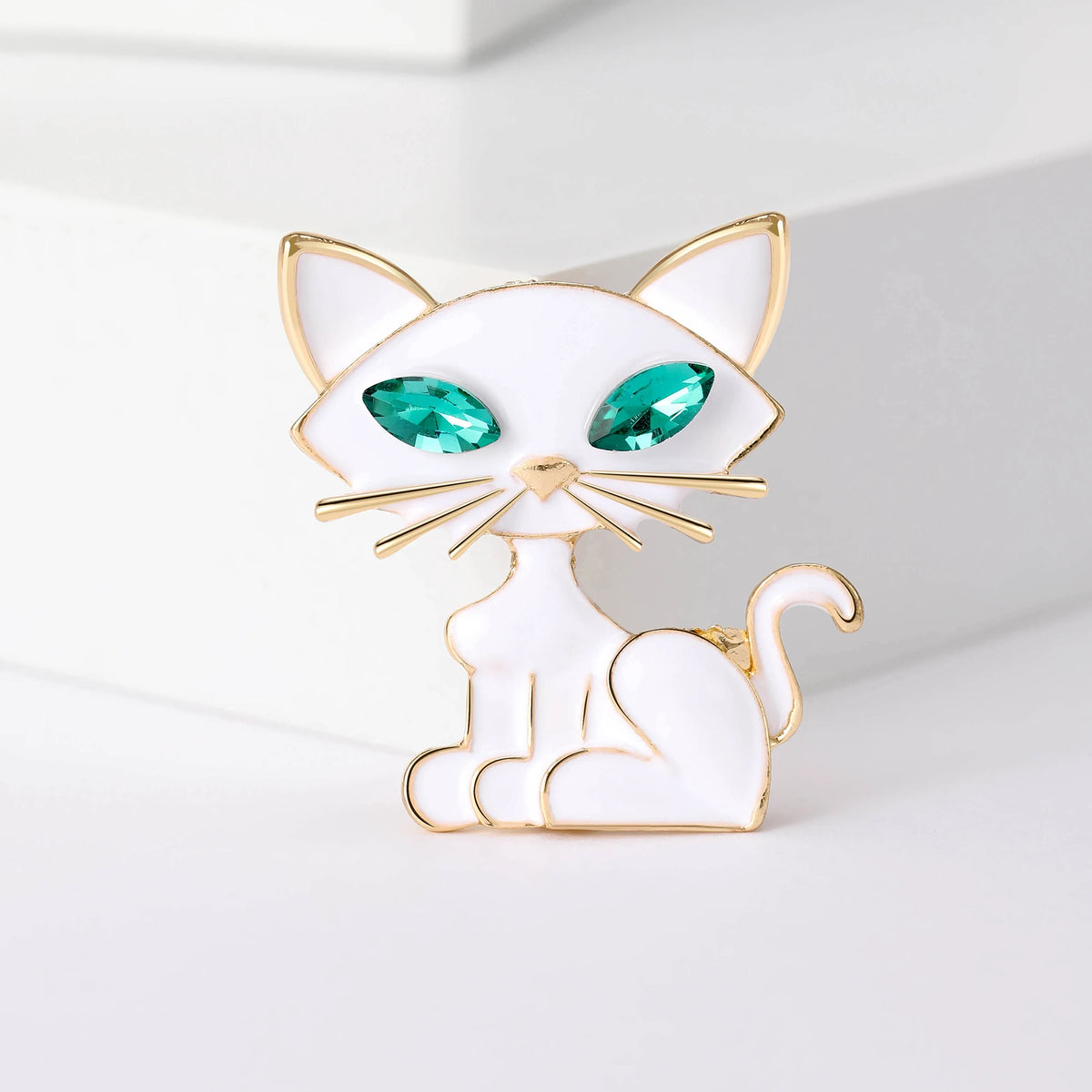Classic Rhinestone Cat Brooches for Women Unisex Enamel Animal Pins Banquet Party Backpack Gifts Jewelry Accessories Pi-Mart